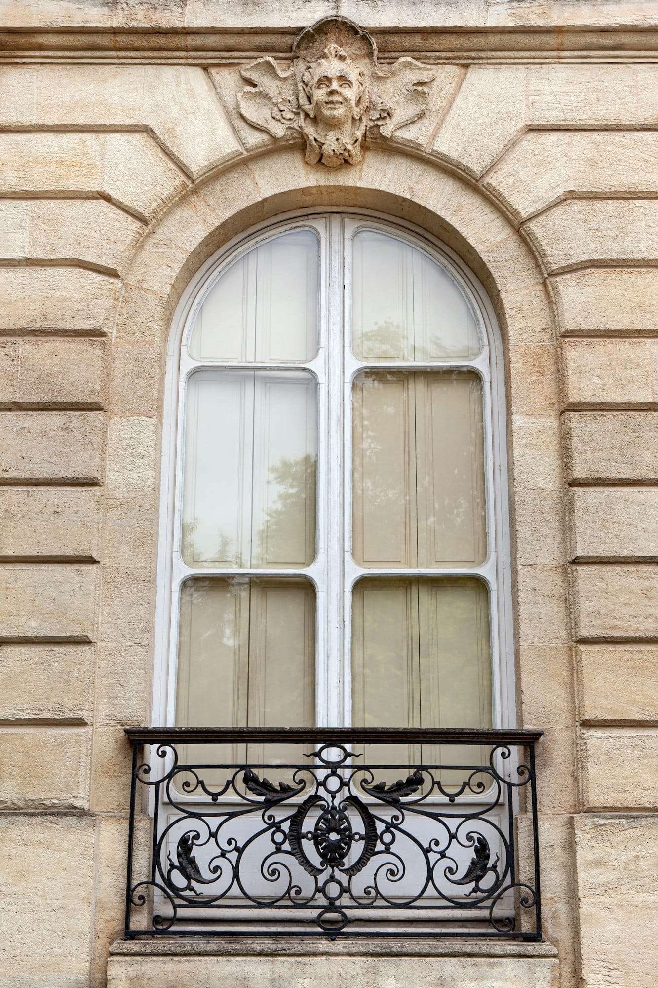 Stone facade of a stylish house in Bordeaux France